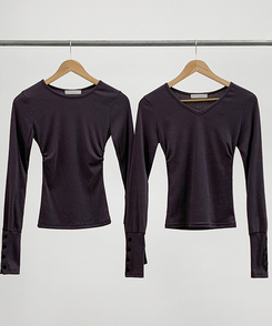 袖ボタン長袖Tシャツ(7color)