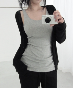 スリムロングスリーブキャミソール GREY