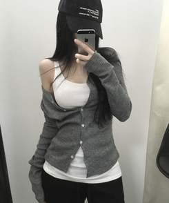 スリムロングスリーブキャミソール IVORY