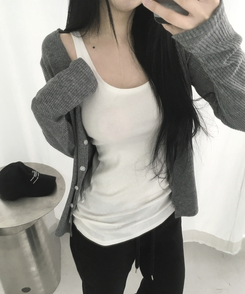 スリムロングスリーブキャミソール IVORY