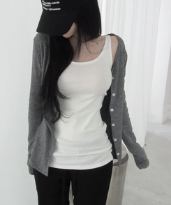 スリムロングスリーブキャミソール IVORY