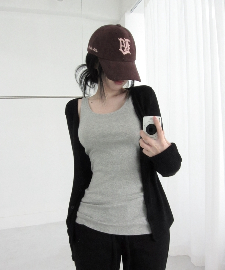 スリムロングスリーブキャミソール GREY