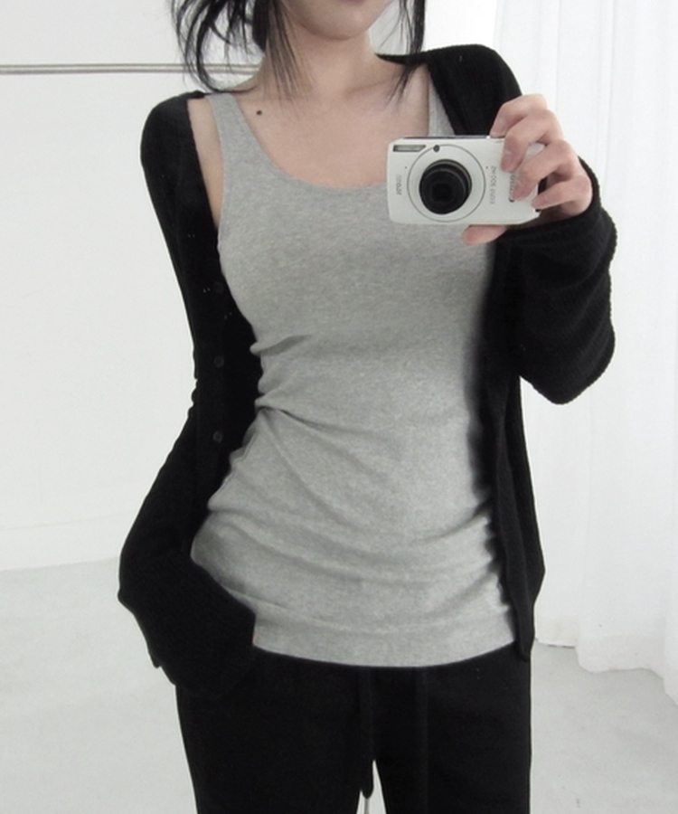 スリムロングスリーブキャミソール GREY