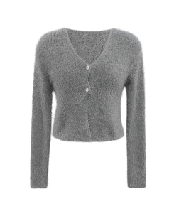 ファークロップニットカーディガン(6color)