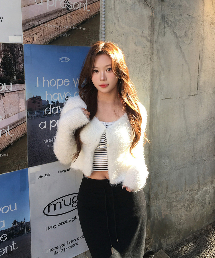 ファークロップニットカーディガン(6color) IVORY