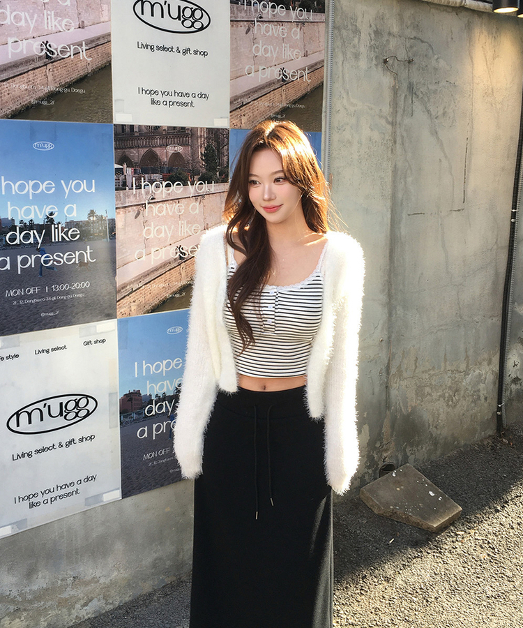 ファークロップニットカーディガン(6color) IVORY