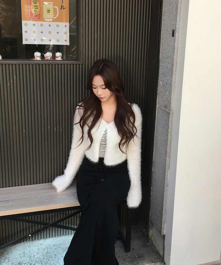 ファークロップニットカーディガン(6color) IVORY