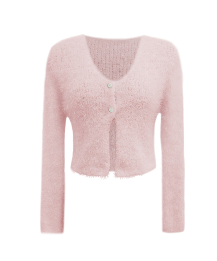 ファークロップニットカーディガン(6color)