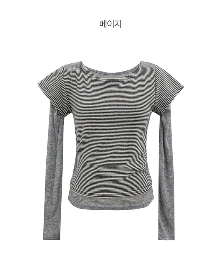 ストライプレイヤードTシャツ