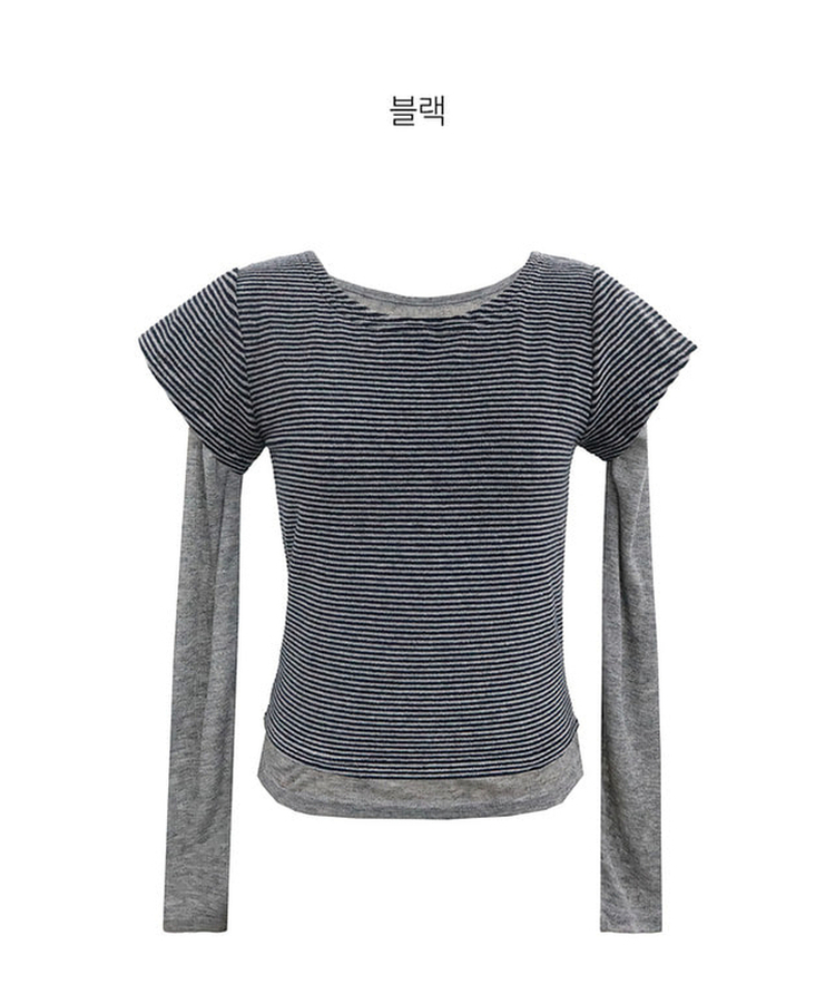 ストライプレイヤードTシャツ