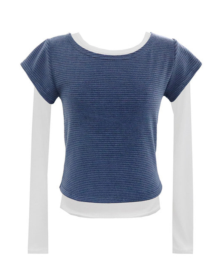 ストライプレイヤードTシャツ