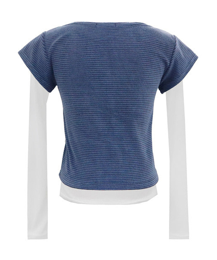 ストライプレイヤードTシャツ