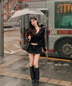 【SET】ホルターネックキャミソール＋カーディガン BLACK