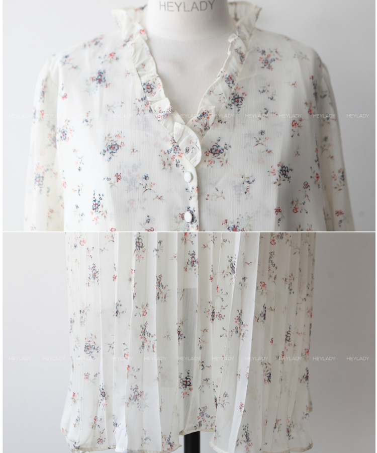 フラワープリーツロングワンピース