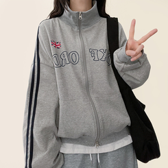 トラックラインハイネックジップアップ MELANGE