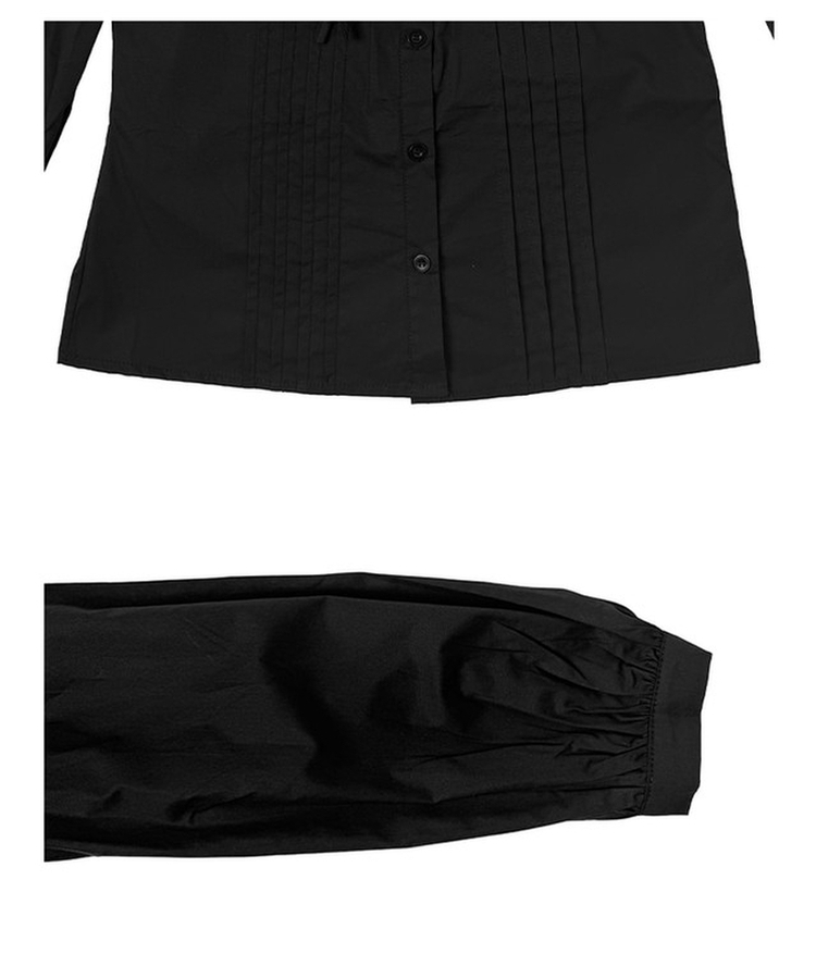 リボンパフピンテックブラウス