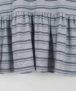 ストライプフリル長袖Tシャツ