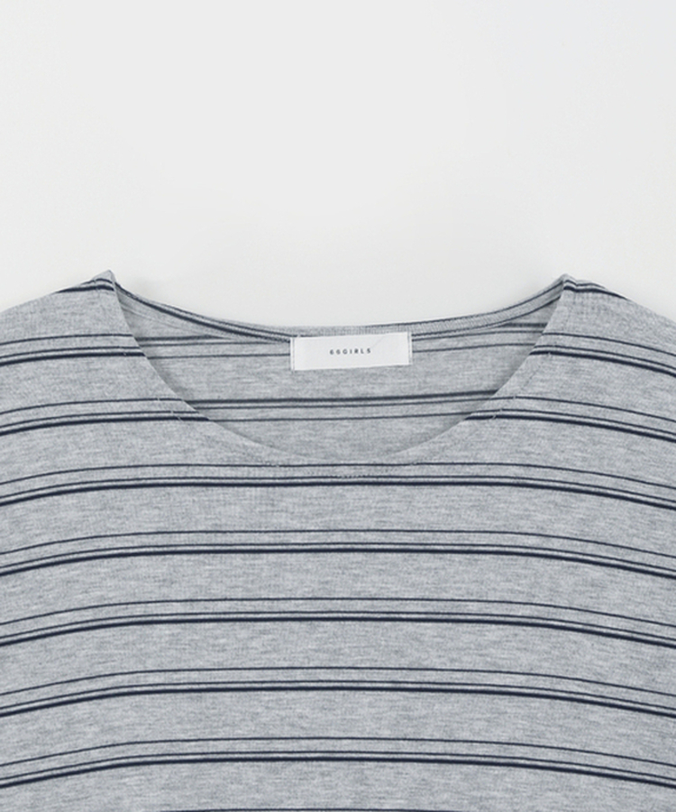 ストライプフリル長袖Tシャツ