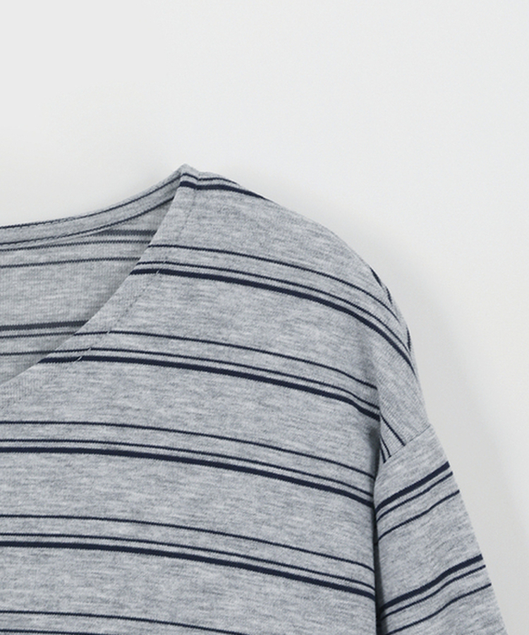 ストライプフリル長袖Tシャツ