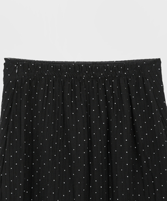 ドットシフォンマキシロングスカート