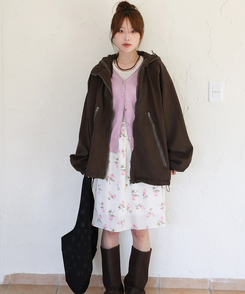 フラワーシフォンミディスカート CREAM