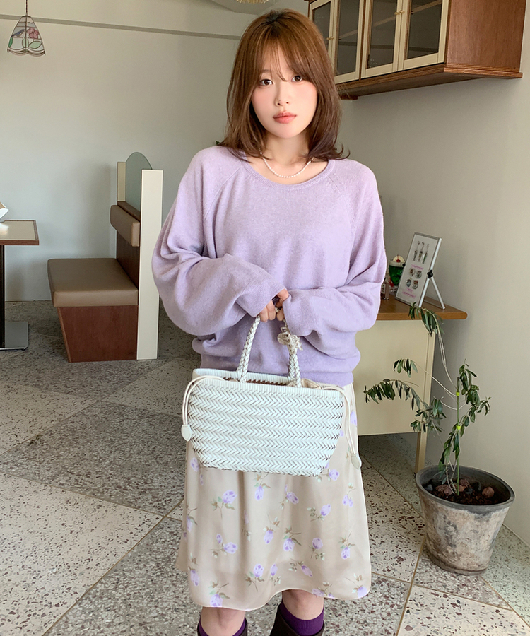 フラワーシフォンミディスカート BEIGE