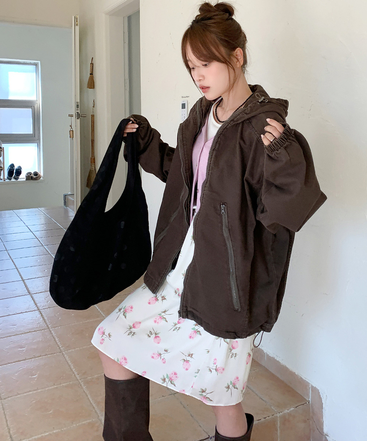 フラワーシフォンミディスカート CREAM