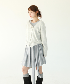 アシンメトリーボタンカーディガン OAT MELANGE