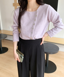 アシンメトリーボタンカーディガン LAVENDER