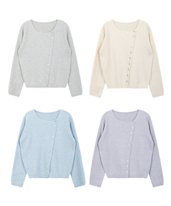 アシンメトリーボタンカーディガン