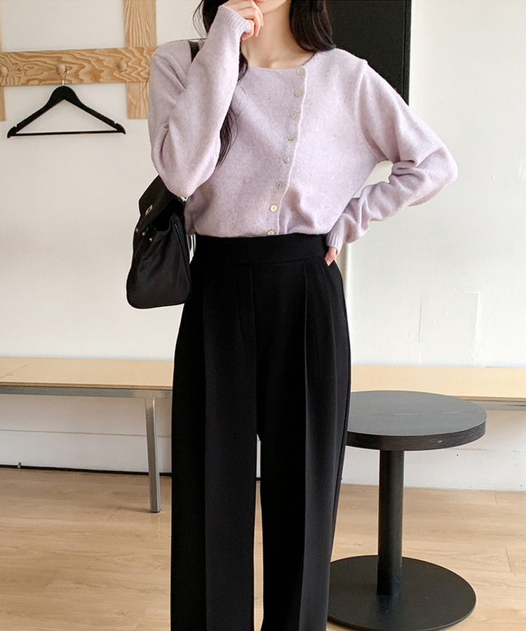 アシンメトリーボタンカーディガン LAVENDER