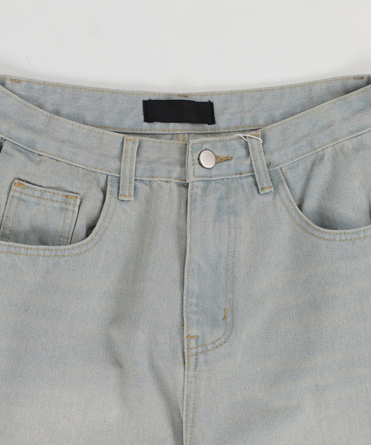 【丈別】サイドピンテックワイドデニムパンツ(5color)