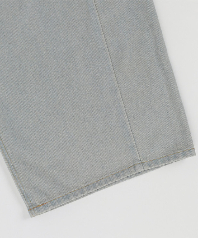 【丈別】サイドピンテックワイドデニムパンツ(5color)