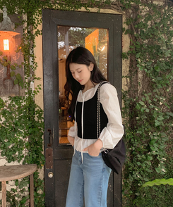 レイヤードニットビスチェ BLACK