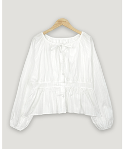 ストラップリボンシアリングブラウス