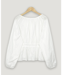 ストラップリボンシアリングブラウス