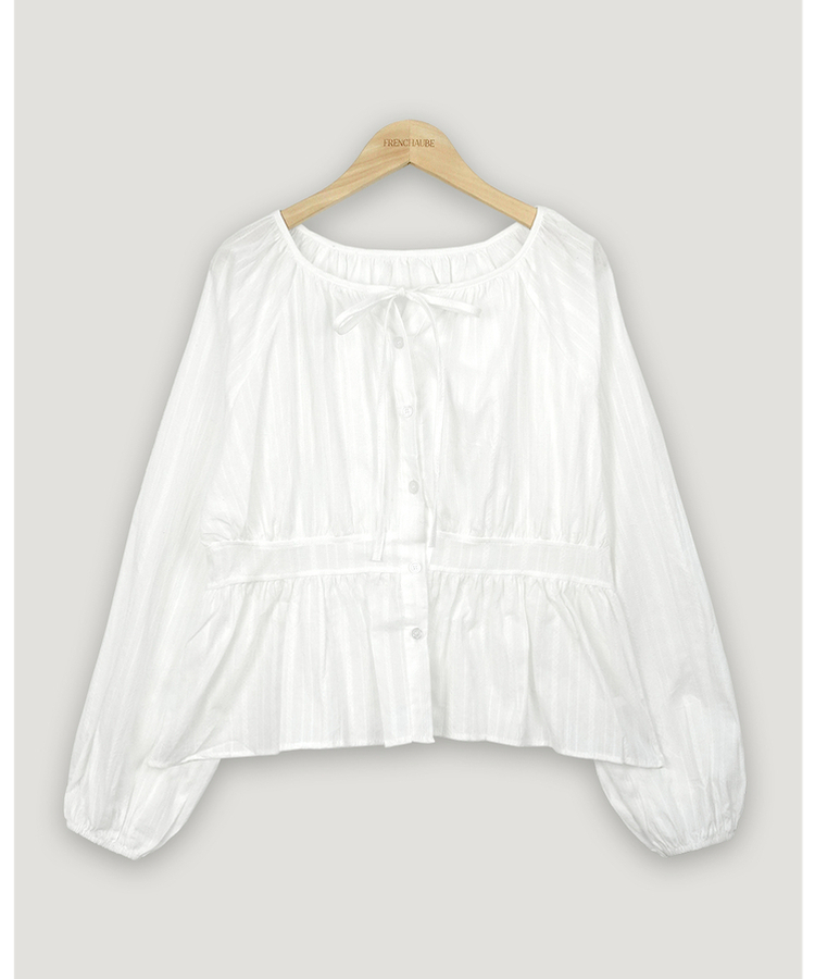 ストラップリボンシアリングブラウス