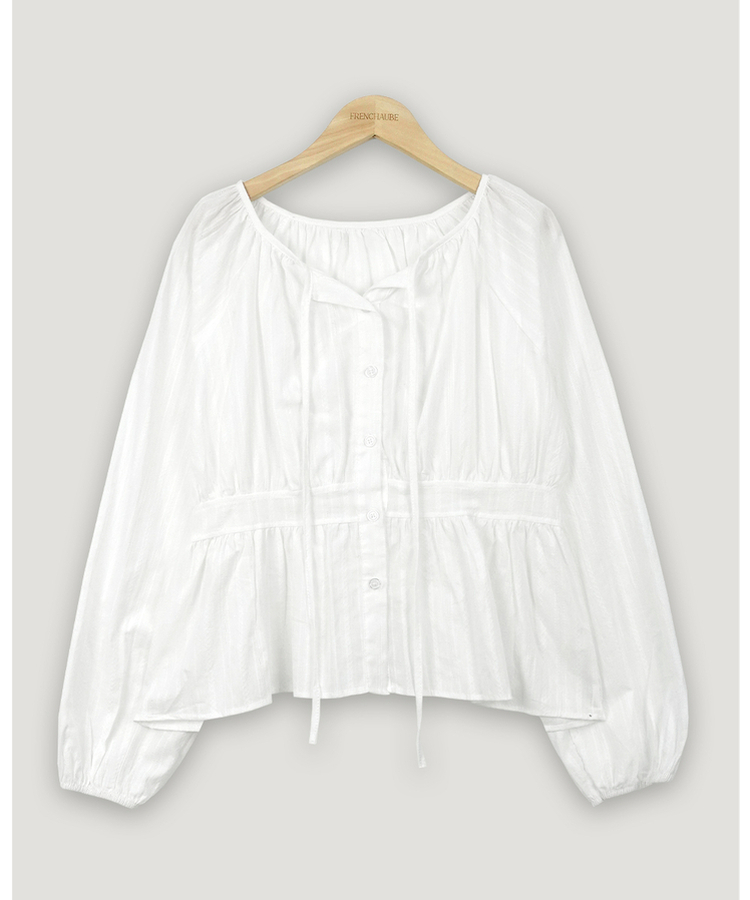 ストラップリボンシアリングブラウス