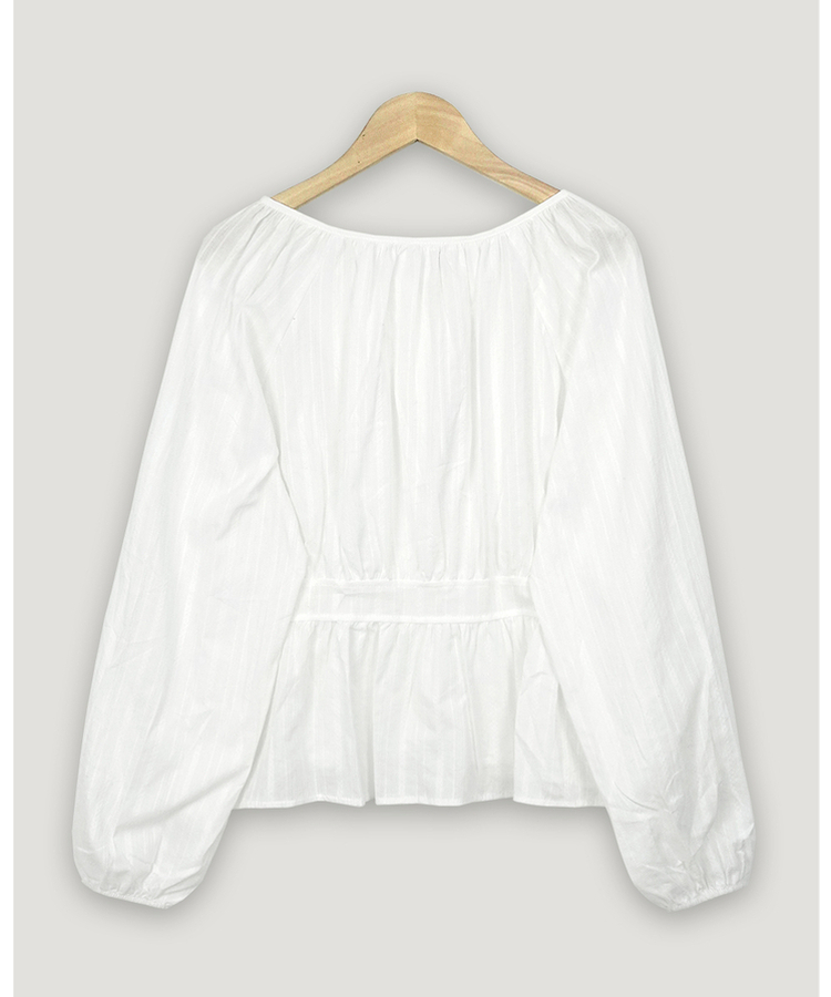 ストラップリボンシアリングブラウス