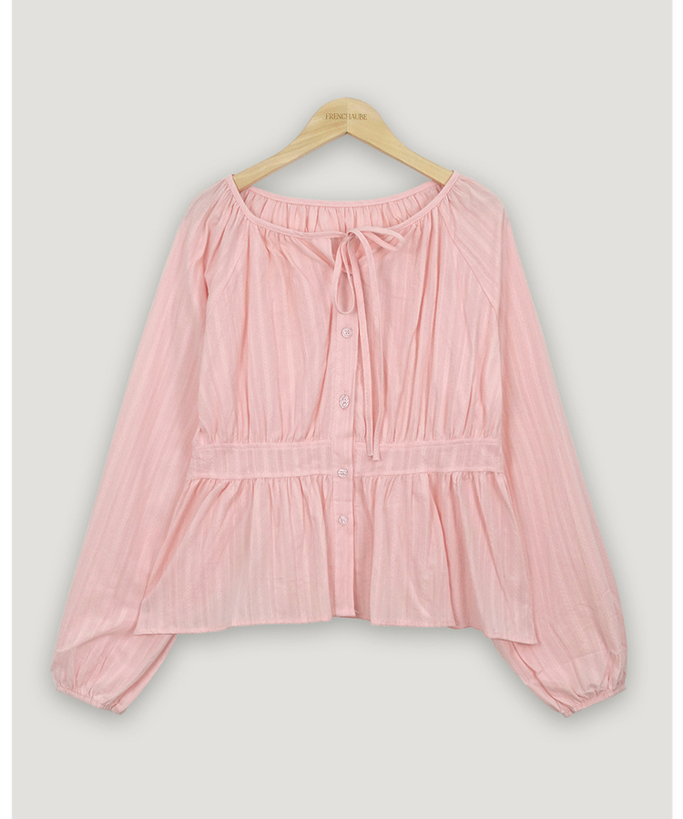 ストラップリボンシアリングブラウス