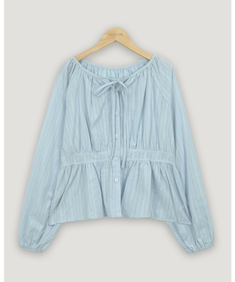 ストラップリボンシアリングブラウス