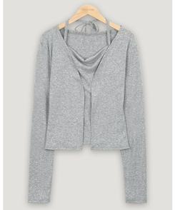 【SET】ホルターキャミソール＋スリムカーディガン(6color)