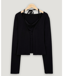 【SET】ホルターキャミソール＋スリムカーディガン(6color)