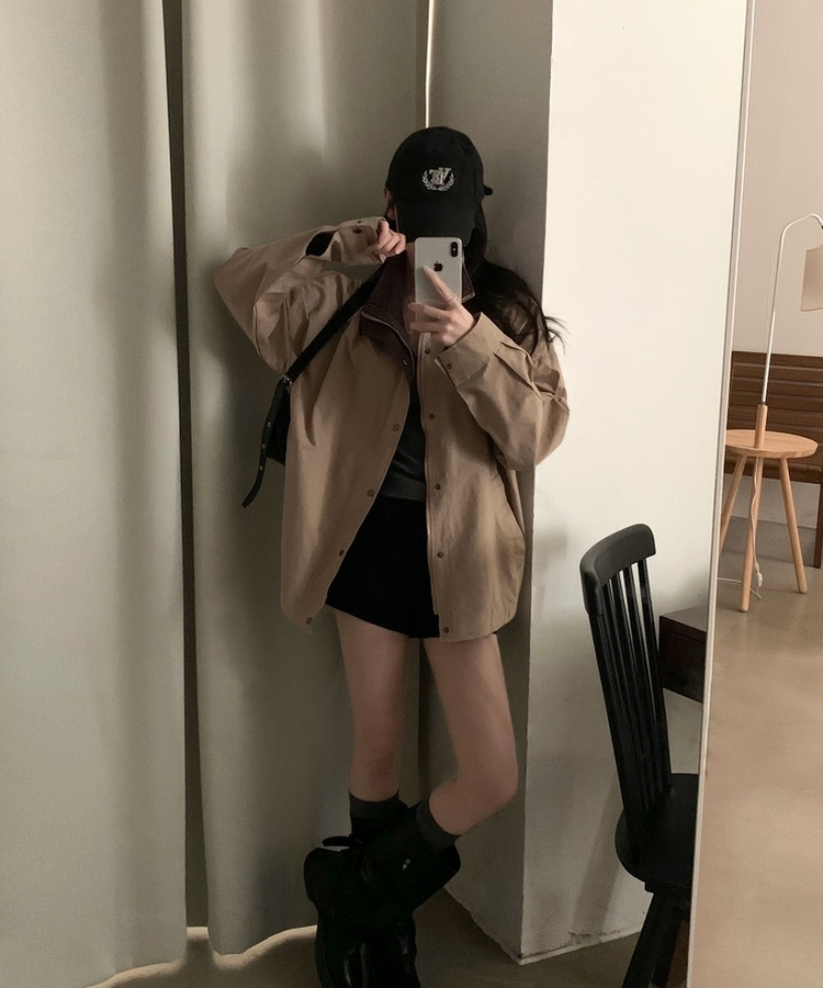 レースボタンリブニット GREY