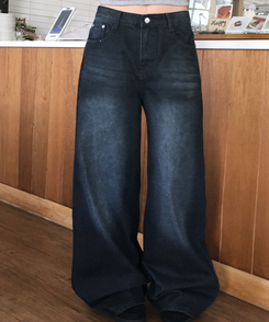 【丈別】ワイドデニムパンツ(6color) DEEP DENIM