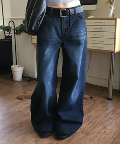 【丈別】ワイドデニムパンツ(6color) DEEP DENIM