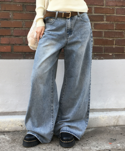 【丈別】ワイドデニムパンツ(6color) VINTAGE BLUE