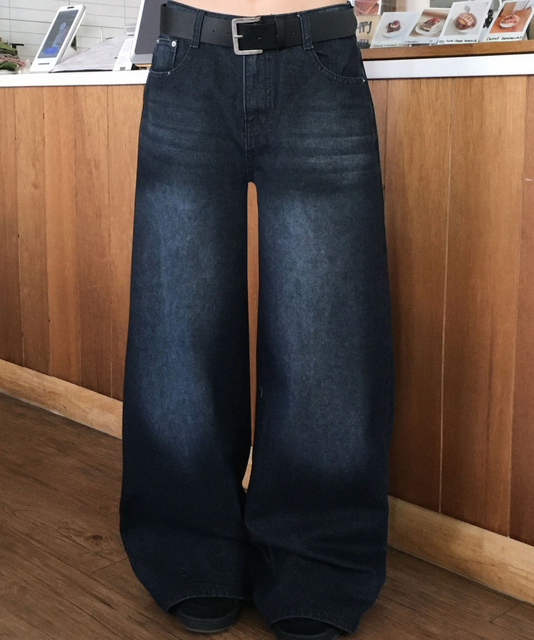 【丈別】ワイドデニムパンツ(6color) DEEP DENIM