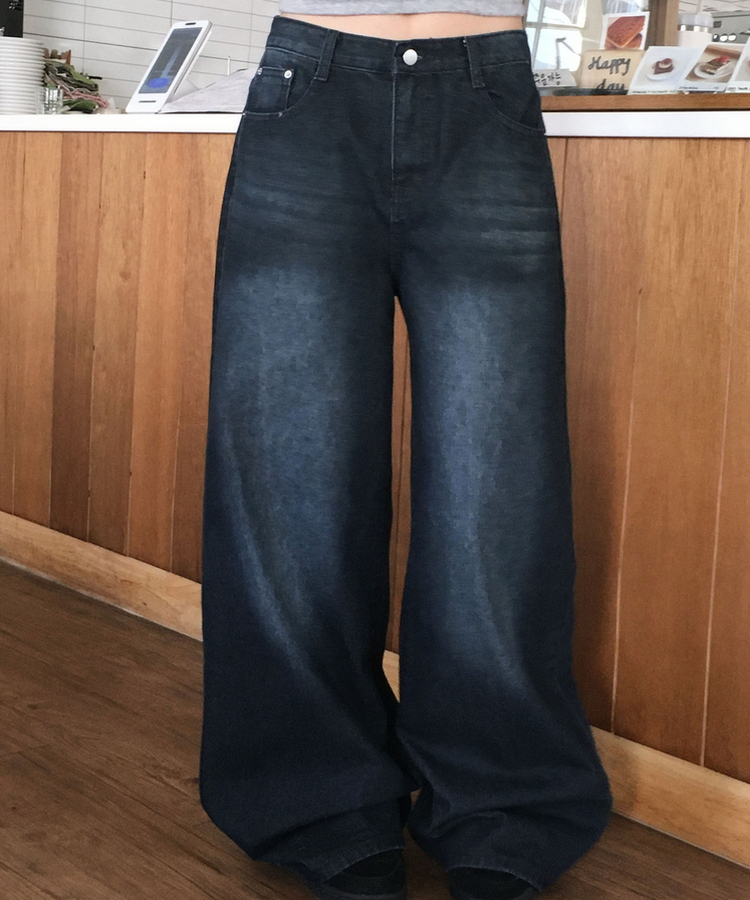 【丈別】ワイドデニムパンツ(6color) DEEP DENIM