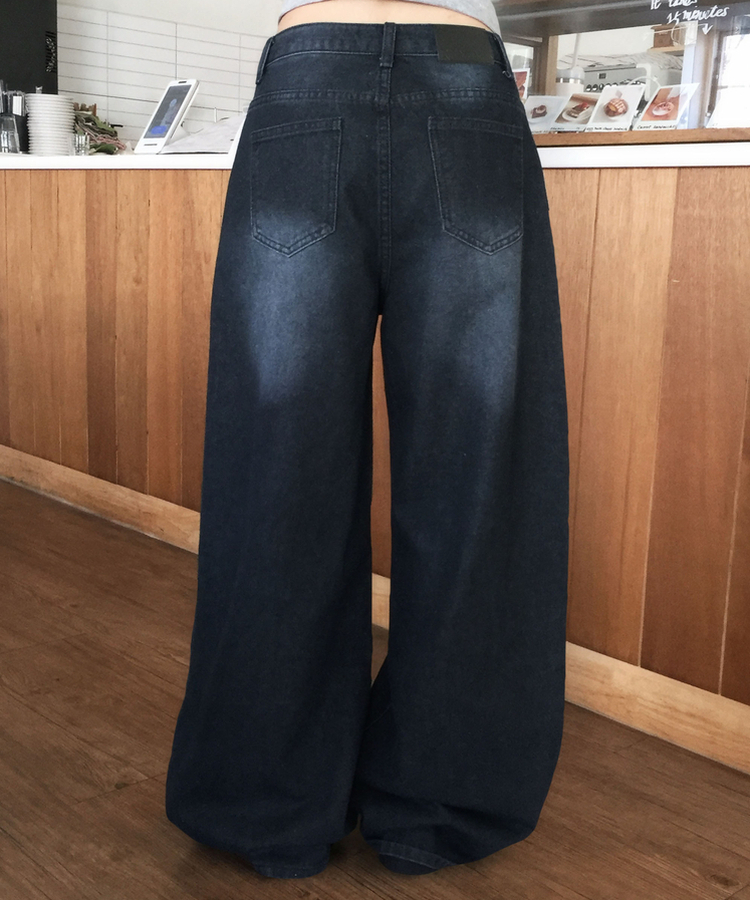 【丈別】ワイドデニムパンツ(6color) DEEP DENIM